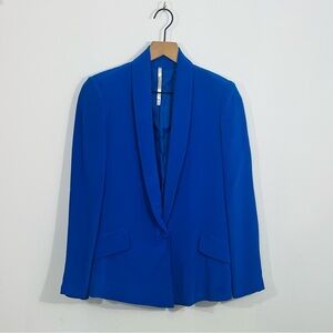 Truth and Pride Gorgeous Blue Single Button Blazer Faux Pockets Shoulder Pads XS